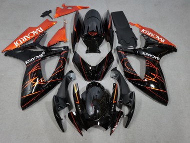Bacardi Black and Orange 06-07 GSXR 600-750 Fairings