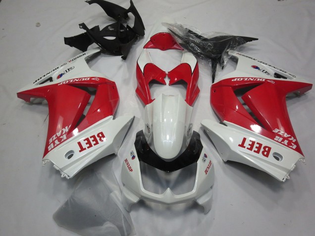 Beet Red and White 08-12 Ninja 250 Fairings Beet Red and White 08-12 Ninja 250 Fairings