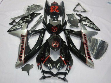 Black Grey Jordan 08-10 GSXR 600-750 Fairings