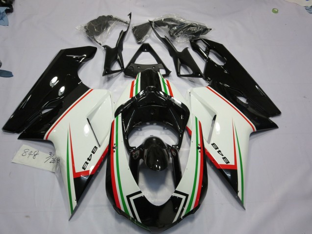 Black Tri Color 07-14 Ducati 848 1098 1198 Fairings