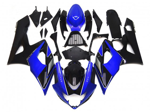 Black and Blue Gloss with silver 05-06 GSXR 1000 Fairings