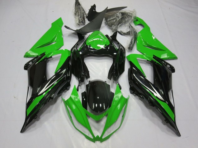 Black and Green 13-18 ZX6R Fairings