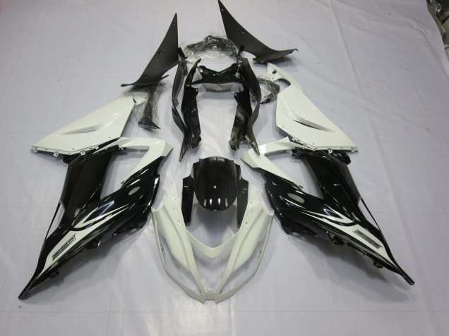 Black and White 13-18 ZX6R Fairings