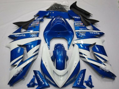 Blue White Ninja 06-07 ZX10R Fairings