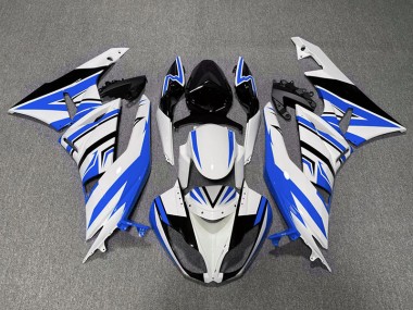 Blue White and Black Zag 09-12 ZX6R Fairings