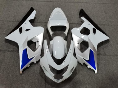Blue White and Silver Style 04-05 GSXR 600-750 Fairings