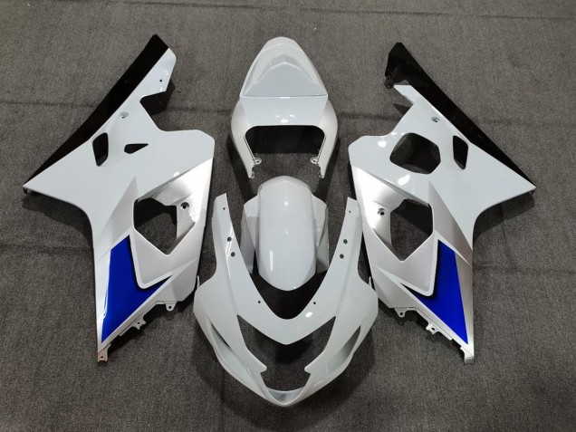 Blue White and Silver Style 04-05 GSXR 600-750 Fairings