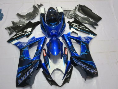 Blue and Black Corona 07-08 GSXR 1000 Fairings