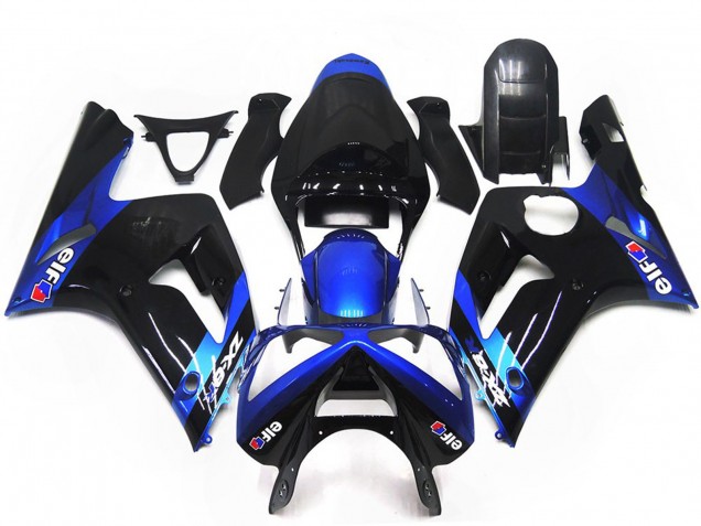 Blue and Gloss Black Elf 03-04 ZX6R Fairings