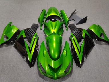 Bright Green & Black 06-11 ZX14R Fairings
