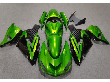 Bright Green & Black 06-11 ZX14R Fairings