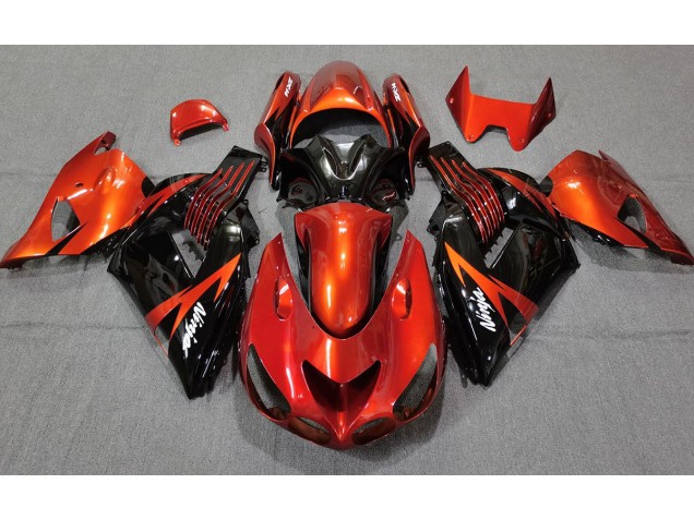 Burnt Orange Black 06-11 ZX14R Fairings Burnt Orange Black 06-11 ZX14R Fairings
