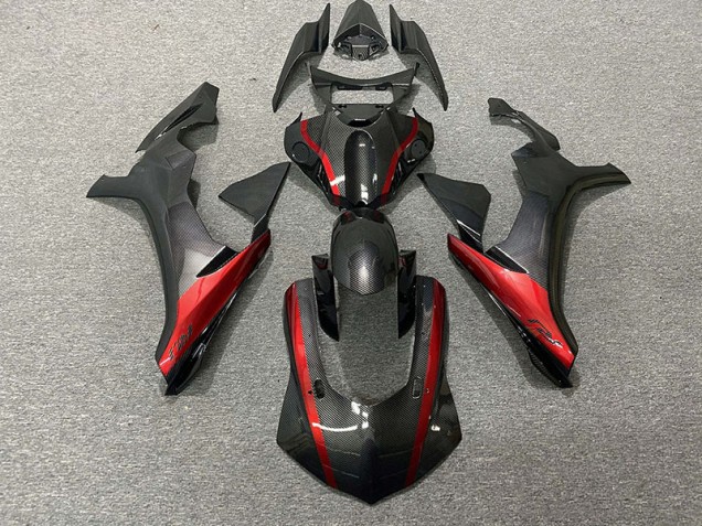 Carbon Fiber Style & Red 15-19 R1 Fairings