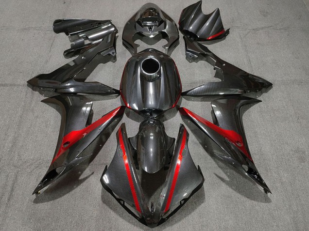Carbon Fiber Style w Red 04-06 R1 Fairings Carbon Fiber Style w Red 04-06 R1 Fairings