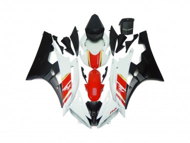 Custom Matte Black and Red with White 06-07 R6 Fairings