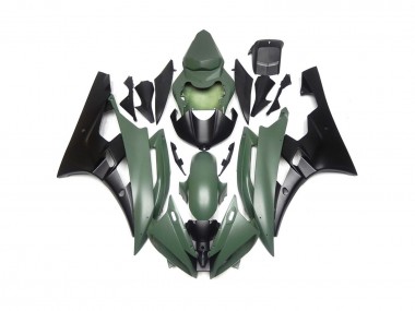 Custom Matte Green and Black 06-07 R6 Fairings