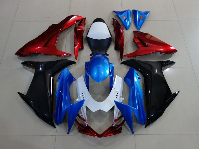 Custom Red Black and Blue 11-24 GSXR 600-750 Fairings Custom Red Black and Blue 11-24 GSXR 600-750 Fairings