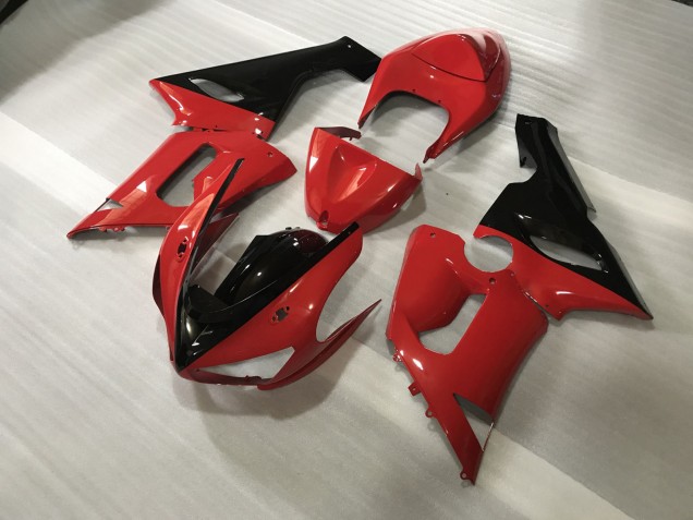 Custom Red and Black 05-06 ZX6R Fairings Custom Red and Black 05-06 ZX6R Fairings