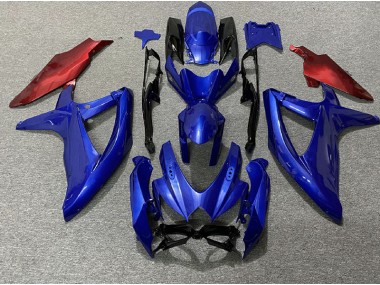Dark Blue and Red 08-10 GSXR 600-750 Fairings