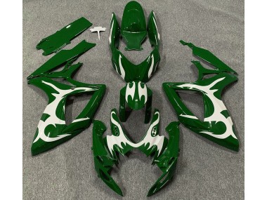 Dark Green & White 06-07 GSXR 600-750 Fairings