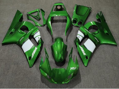 Deep Green & White 98-02 R6 Fairings