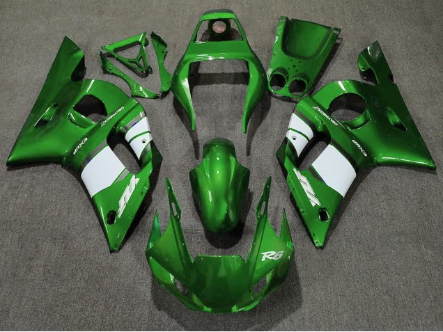 Deep Green & White 98-02 R6 Fairings Deep Green & White 98-02 R6 Fairings