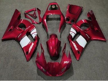 Deep Red & White 98-02 R6 Fairings