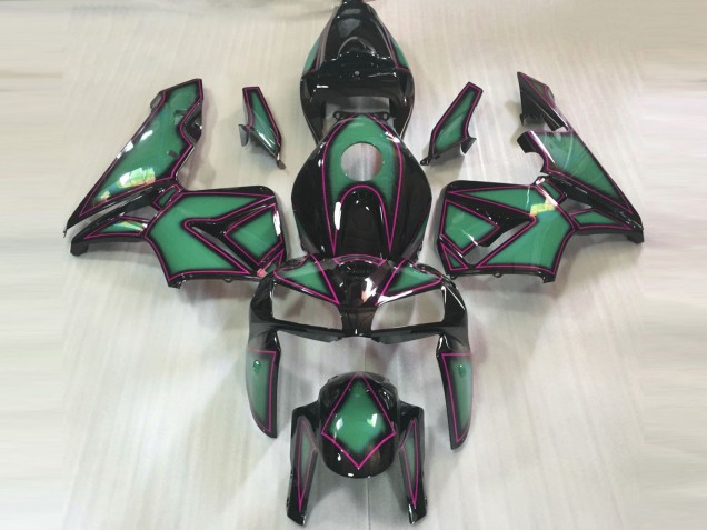 Emerald Green & Pink Outline 05-06 CBR600RR Fairings Emerald Green & Pink Outline 05-06 CBR600RR Fairings