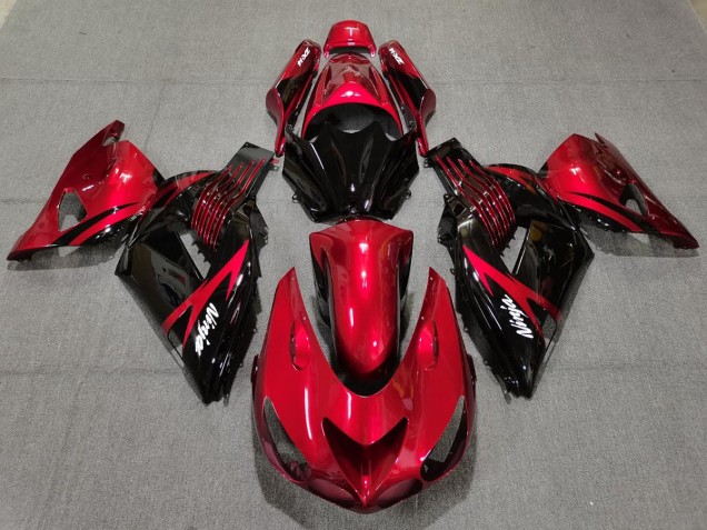 Fire Red and Black 06-11 ZX14R Fairings