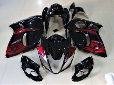 Gloss Black & Candy Red 08-20 GSXR 1300 Hayabusa Fairings