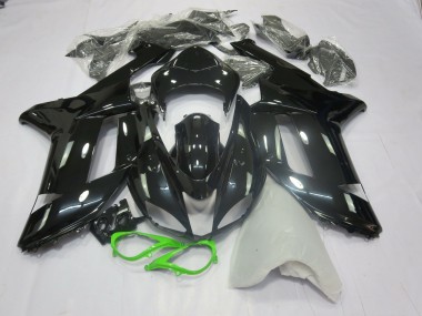 Gloss Black Green 07-08 ZX6R Fairings