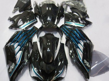 Gloss Black & Light Blue 12-21 ZX14R Fairings