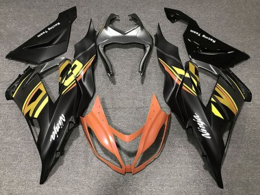 Gloss Black & Orange 13-18 ZX6R Fairings