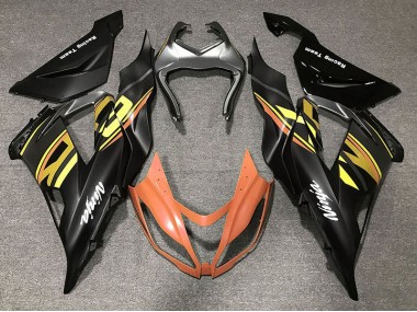 Gloss Black & Orange 13-18 ZX6R Fairings