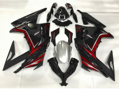 Gloss Black & Red 13-18 Ninja 300 Fairings