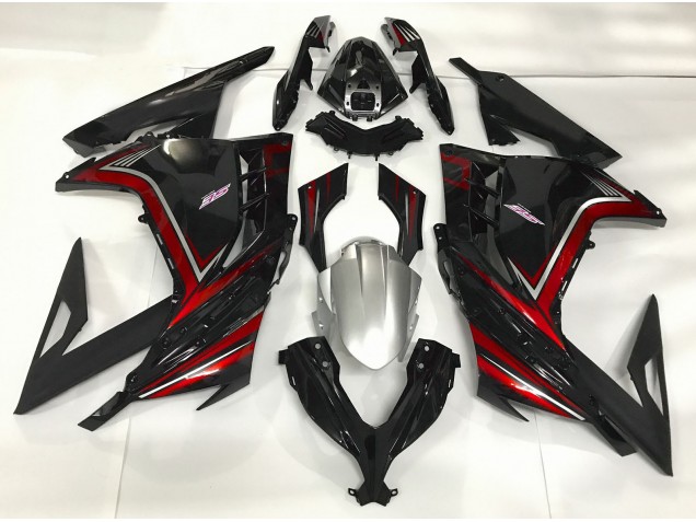 Gloss Black & Red 13-18 Ninja 300 Fairings