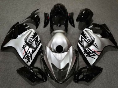 Gloss Black & Silver Design 08-20 GSXR 1300 Hayabusa Fairings