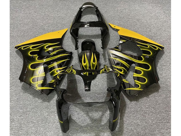 Gloss Black & Yellow Flame 00-02 ZX6R Fairings Gloss Black & Yellow Flame 00-02 ZX6R Fairings