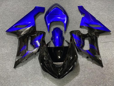 Gloss Black and Blue 05-06 ZX6R Fairings