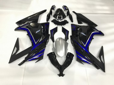 Gloss Black and Blue 13-18 Ninja 300 Fairings