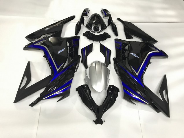 Gloss Black and Blue 13-18 Ninja 300 Fairings