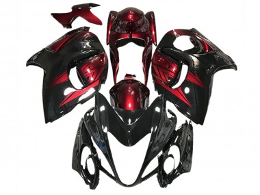Gloss Black and Deep Red 08-20 GSXR 1300 Hayabusa Fairings