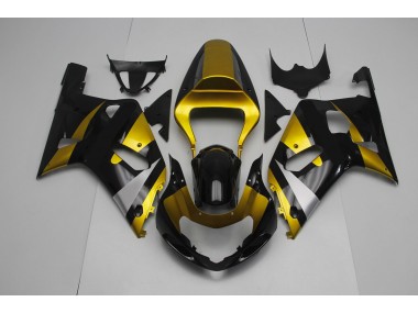 Gloss Black and Gold 01-03 GSXR 600-750 Fairings
