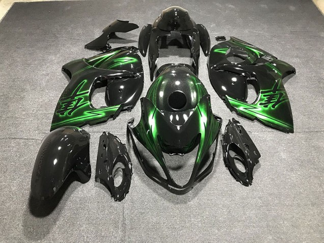 Gloss Black and Green 08-20 GSXR 1300 Hayabusa Fairings Gloss Black and Green 08-20 GSXR 1300 Hayabusa Fairings