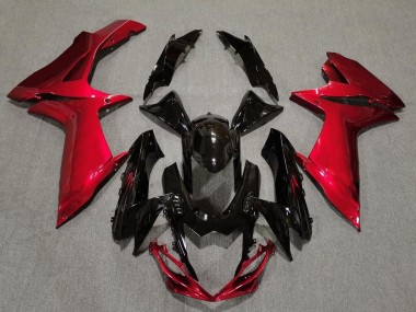 Gloss Black and Lava Red 11-24 GSXR 600-750 Fairings