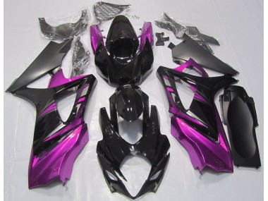 Gloss Black and Pink 07-08 GSXR 1000 Fairings