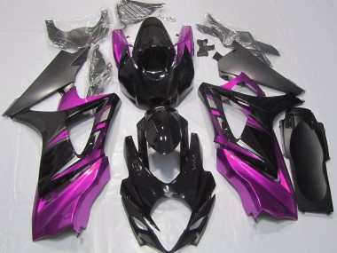 Gloss Black and Pink 07-08 GSXR 1000 Fairings