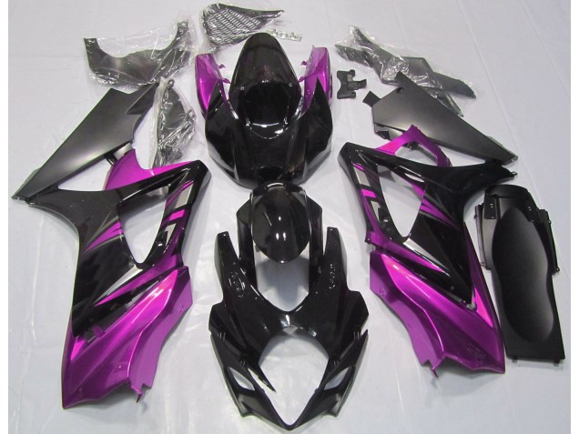Gloss Black and Pink 07-08 GSXR 1000 Fairings Gloss Black and Pink 07-08 GSXR 1000 Fairings