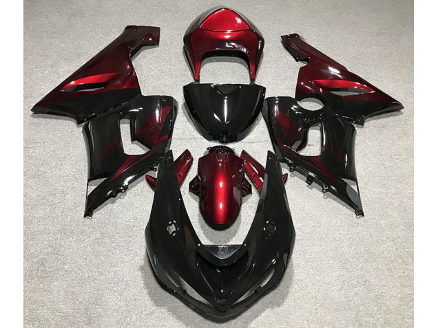 Gloss Black and Red 05-06 ZX6R Fairings Gloss Black and Red 05-06 ZX6R Fairings