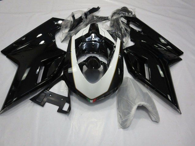Gloss Black and White 07-14 Ducati 848 1098 1198 Fairings Gloss Black and White 07-14 Ducati 848 1098 1198 Fairings